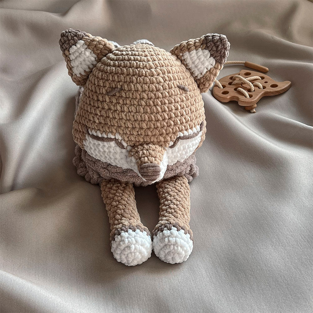 Soft Nightdress Case, Pajama Bag - Crochet Fox