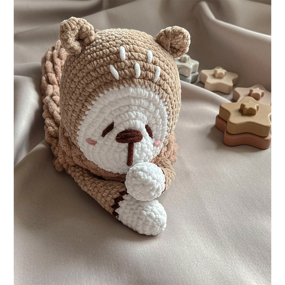 Soft Nightdress Case, Pajama Bag - Crochet Bear