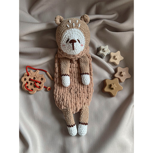 Soft Nightdress Case, Pajama Bag - Crochet Bear