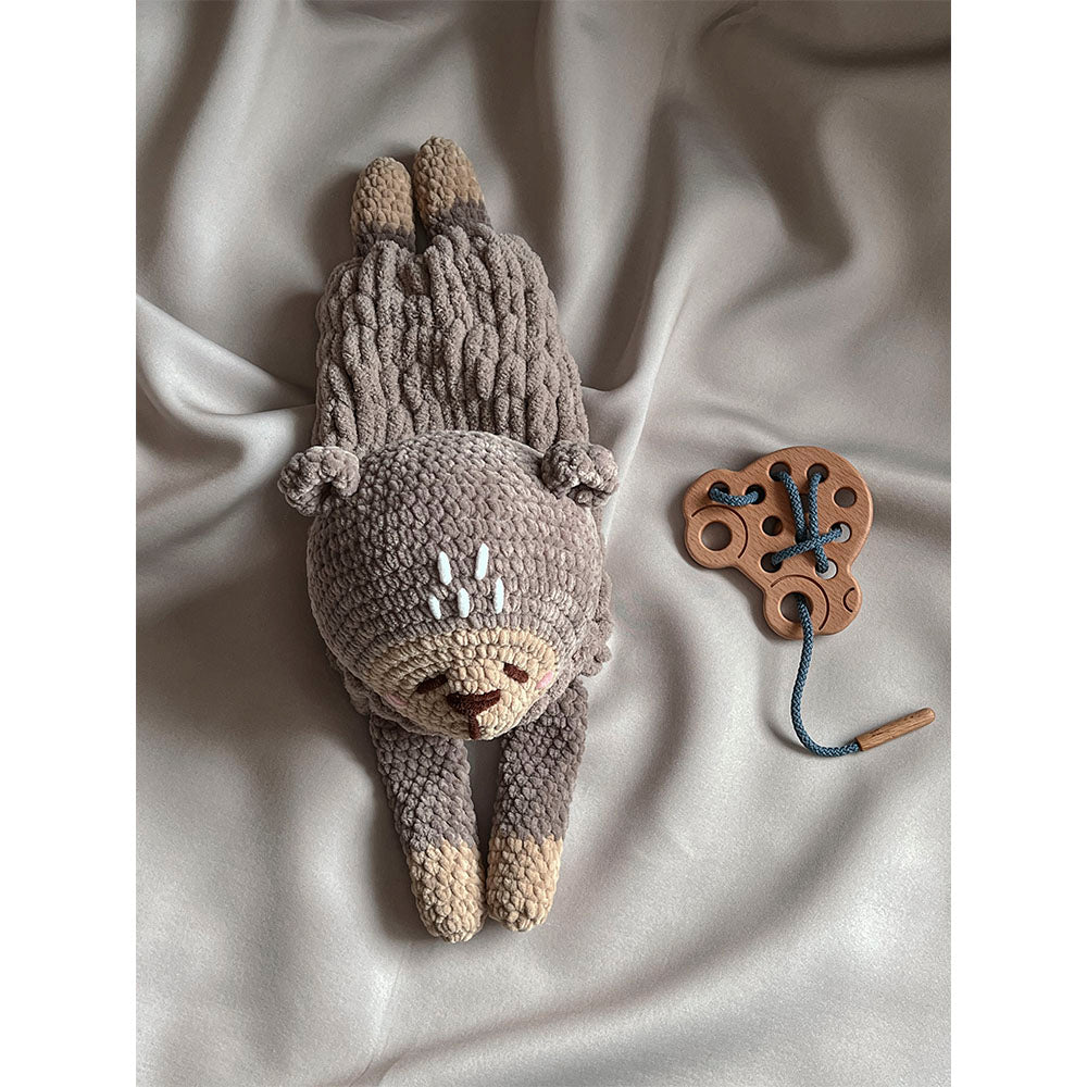 Soft Nightdress Case, Pajama Bag - Crochet Bear
