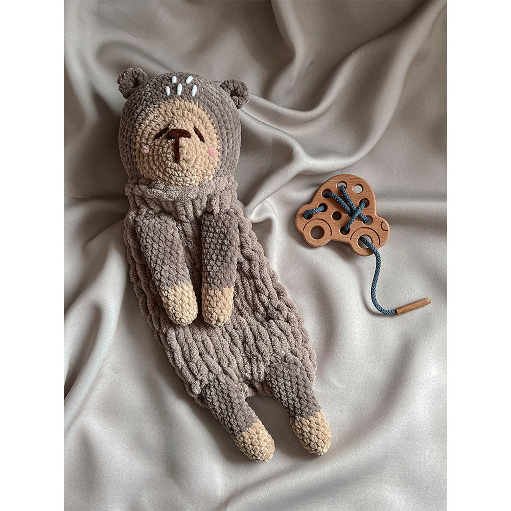 Soft Nightdress Case, Pajama Bag - Crochet Bear