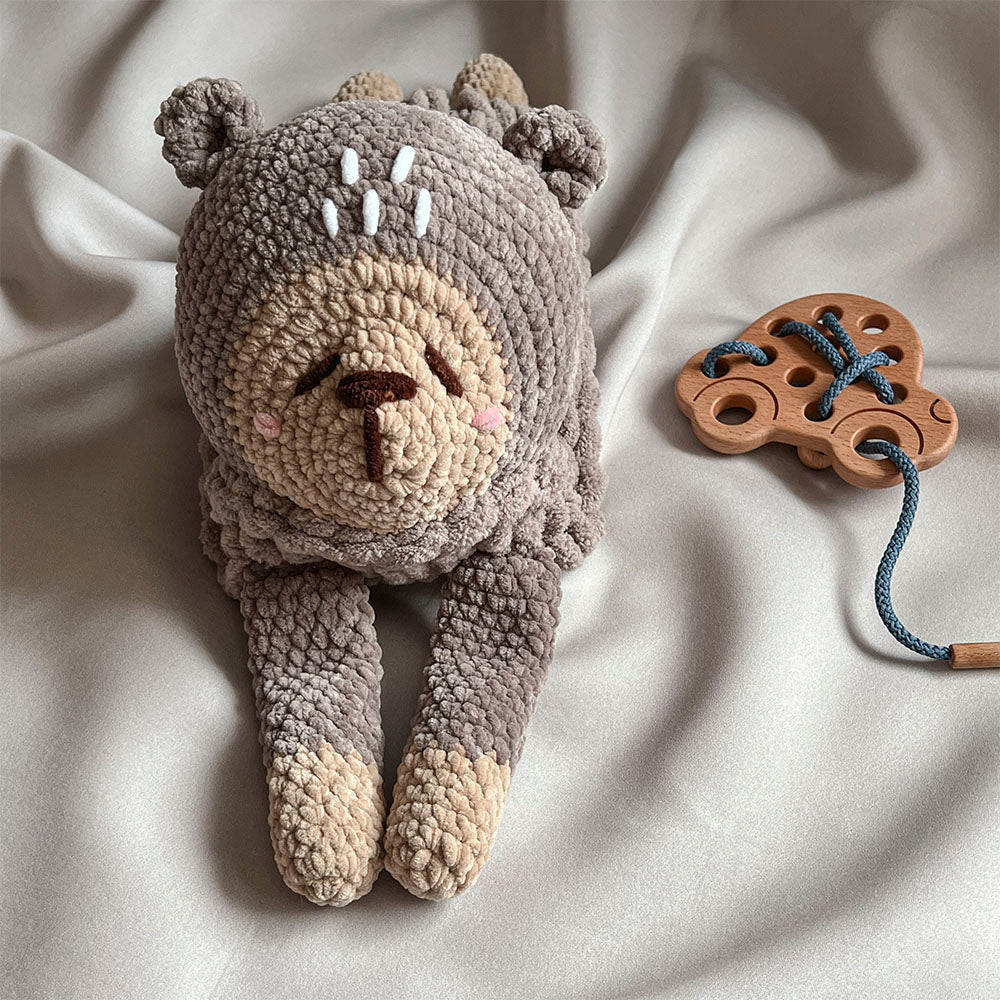 Soft Nightdress Case, Pajama Bag - Crochet Bear
