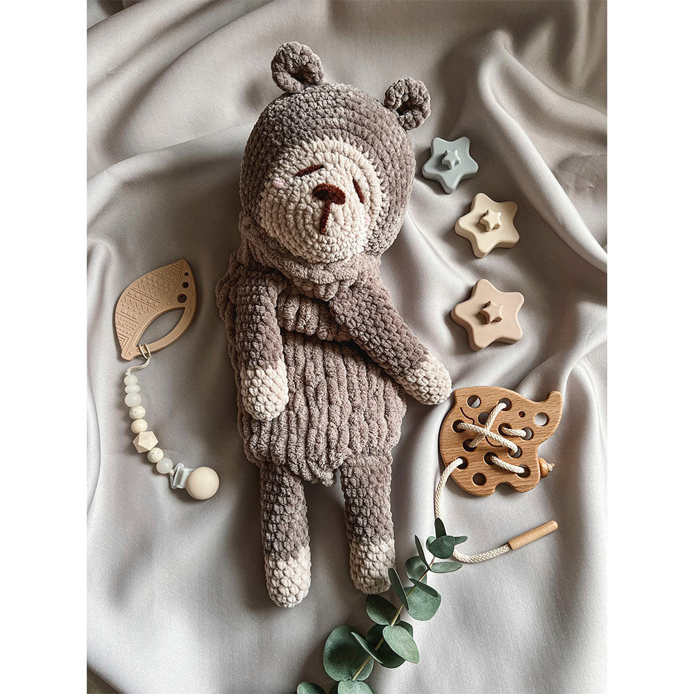 Soft Nightdress Case, Pajama Bag - Crochet Bear