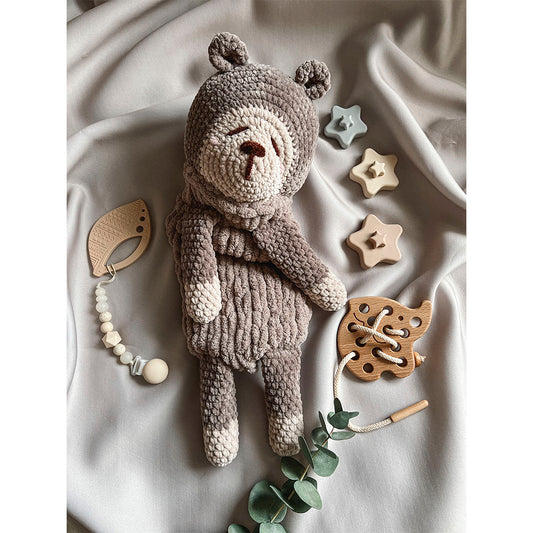 Soft Nightdress Case, Pajama Bag - Crochet Bear