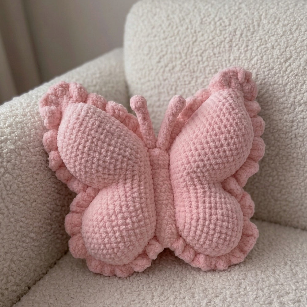 Cuscino all’uncinetto – farfalla
