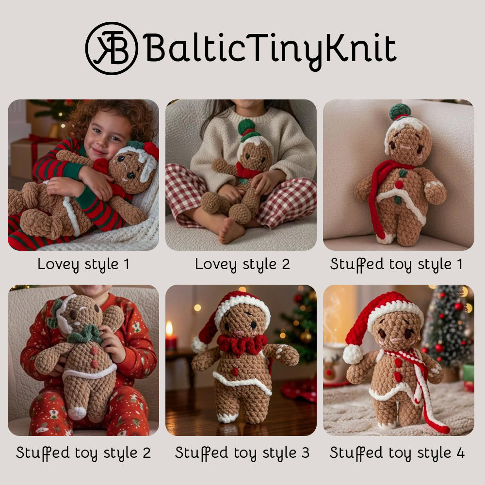 Doudou (peluche) – bonhomme en pain d’épices de Noël