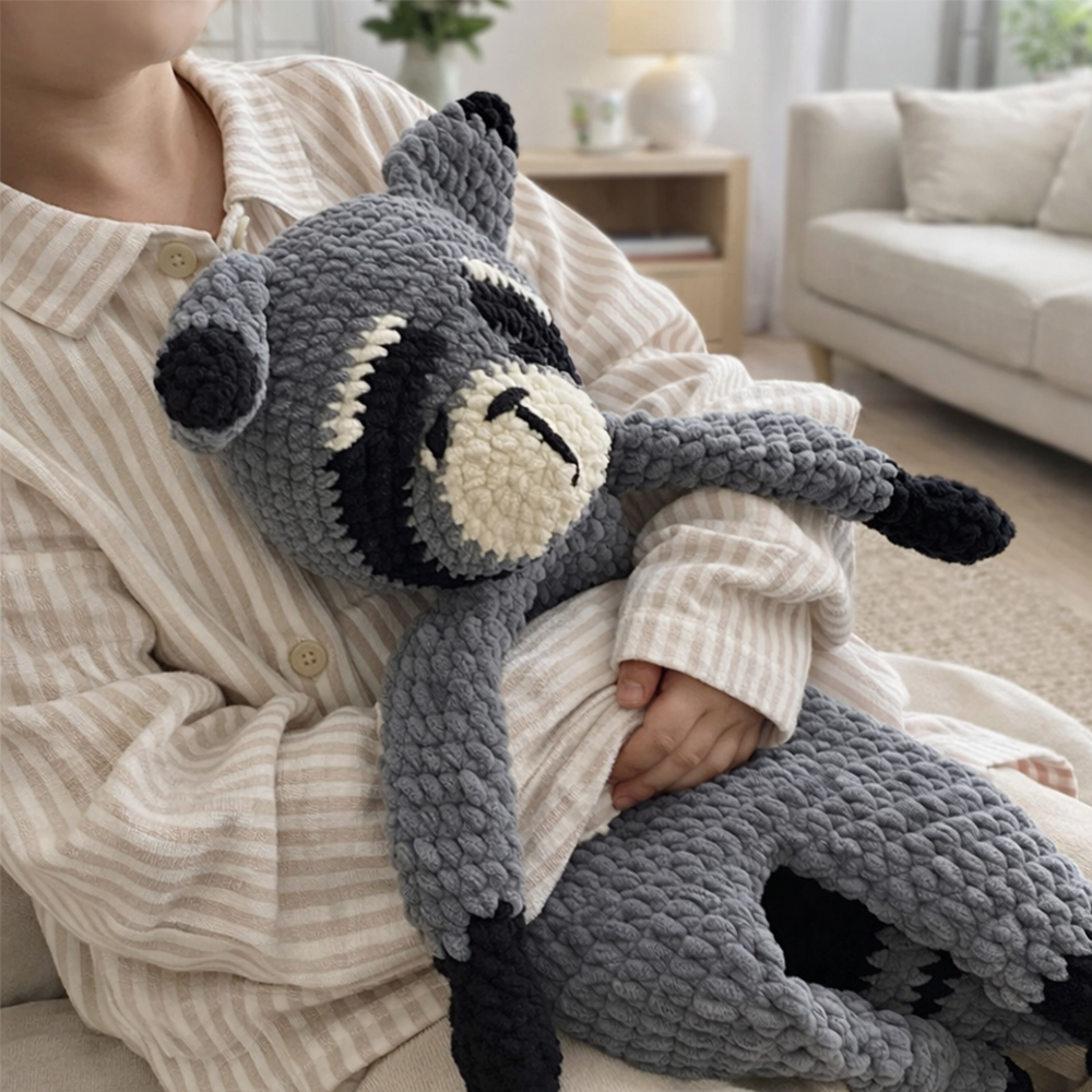 ST-000070 Plushie Sleeping Toy, Comforter – Raccoon_0002_095942f2-416a-4a70-a813-51bde4f4a13d