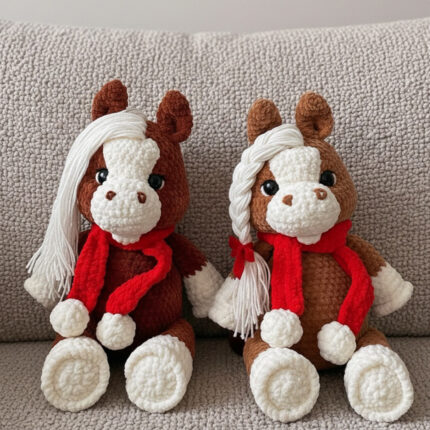 Jouet en peluche crocheté – cheval