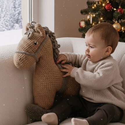 Jouet en peluche crocheté – cheval