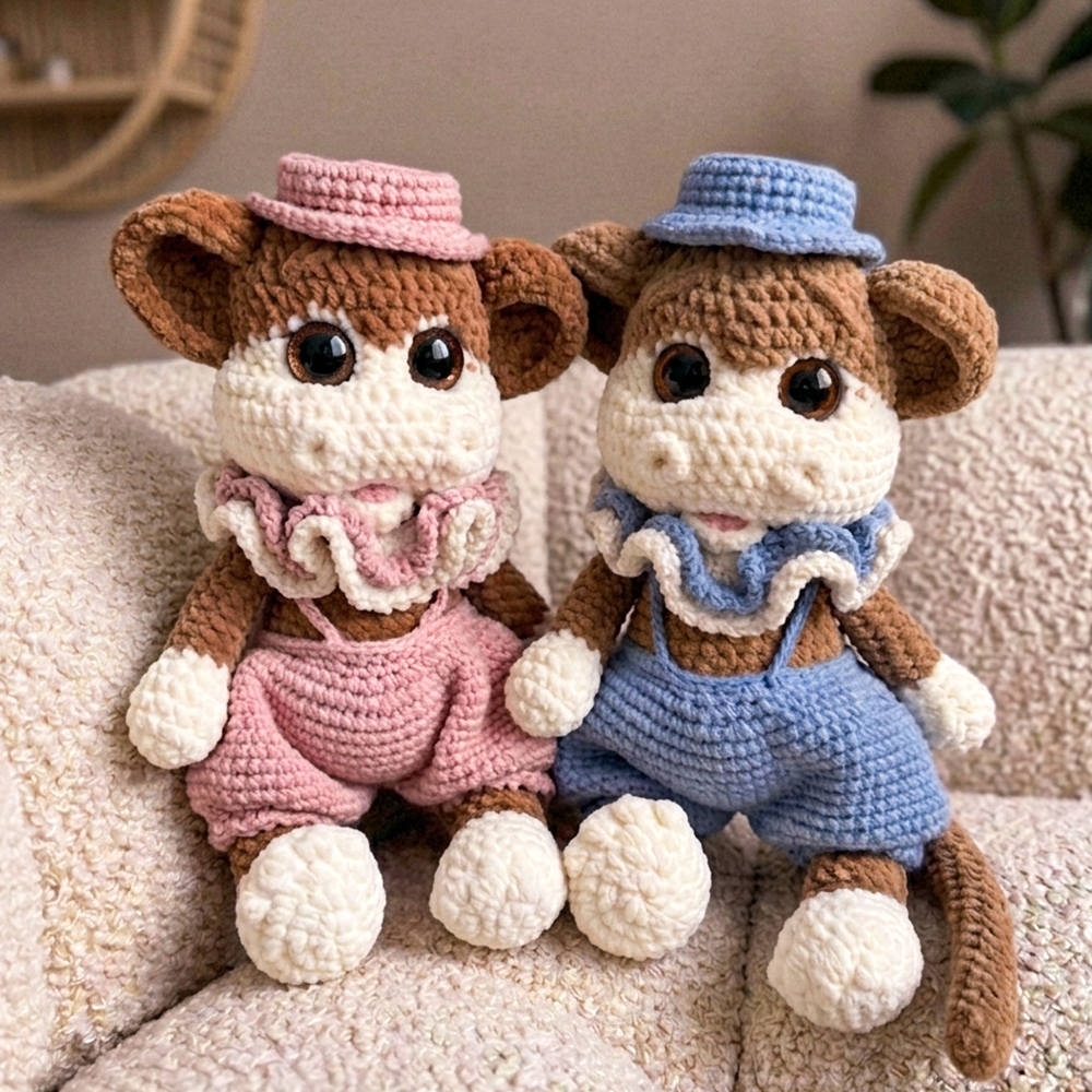 TO-000056 Crochet Plushie Soft Toy, Cuddle Toy – Monkey with Hat_0004_IMG_0482